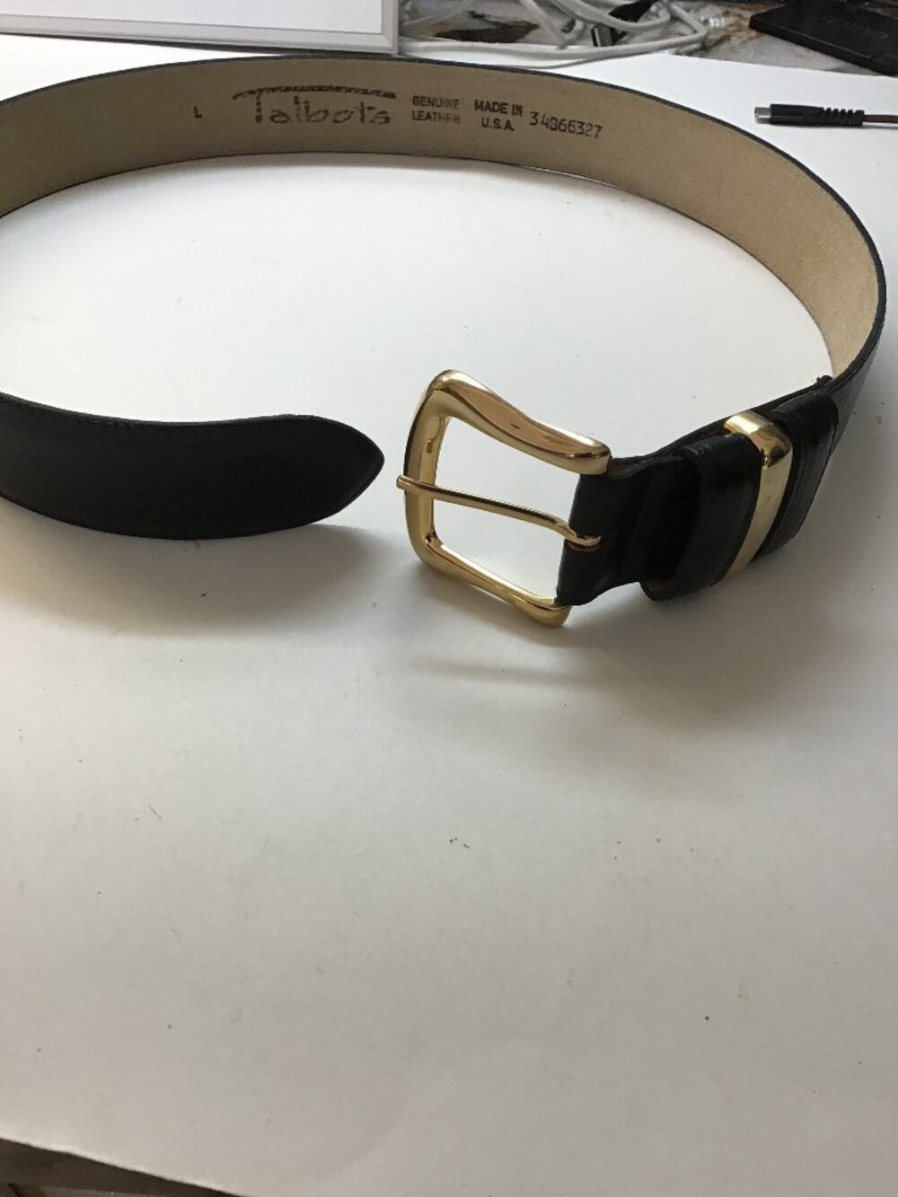 Talbots Black Genuine Leather Belt